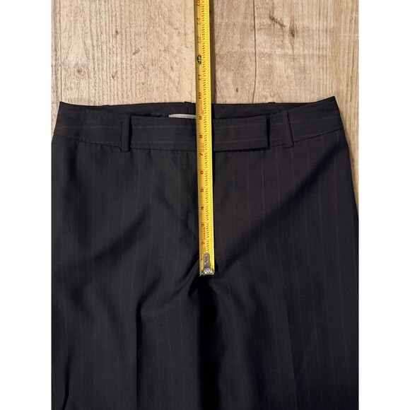 Ann Taylor Pants 6 Black Pinstripe Signature Fit Wool Blend Lined EUC - Picture 4 of 5